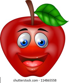 Red apple cartoon character