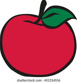 Red Apple cartoon style