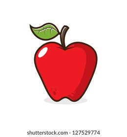 Red Apple Cartoon Vector