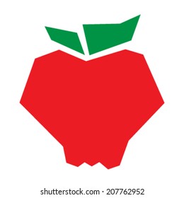 Red apple cartoon vector icon