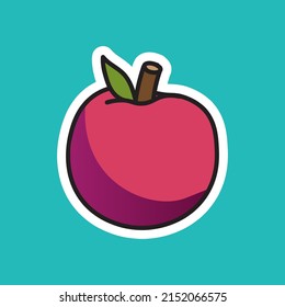 Red Apple Cartoon Vector Illustration 
