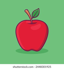 Ilustración vectorial de dibujos animados de manzana roja