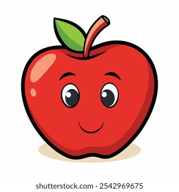 desenho animado maçã vermelha, ilustração vetor maçã vermelha, ícone maçã, ícone Apple no fundo branco