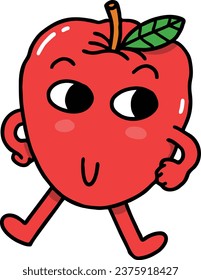 Red Apple Character Vector Design