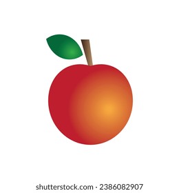 Red apple clip art is suitable for fruit advertisements and lessons for children template vector eps 10