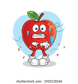 Red Apple cold illustration. character vector