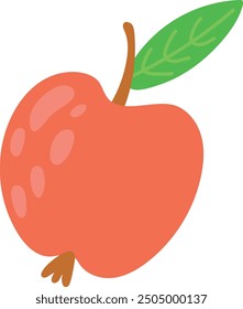 Red apple color icon. Organic ripe fruit isolated on white background