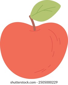 Red apple color icon. Ripe fruit symbol isolated on white background
