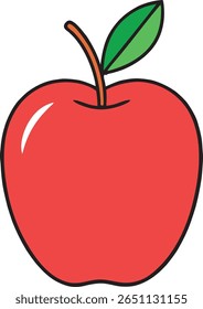 roter Apfel, bunter Vektor auf weißem Hintergrund 