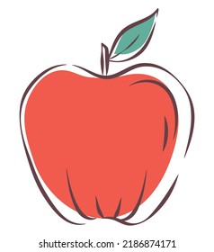 red apple design over white