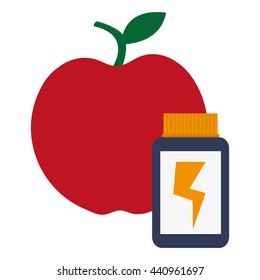 red apple with dietary supplement