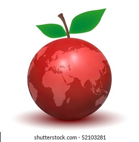 Red Apple Earth (Vector)