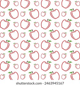 Diseño de fondo de Ilustración vectorial de patrón repetitivo multicolor favorable de la manzana roja