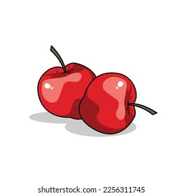 ilustración de caricatura de manzana roja