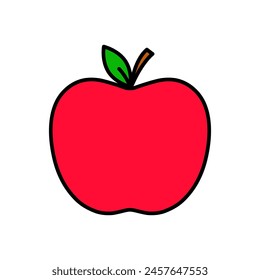 red apple in flat color. Great for your graphic materials and suitable for digital use
