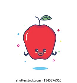 red apple flat illustration