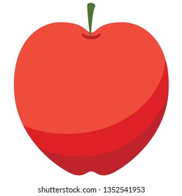 Red apple flat illustration on white