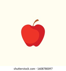red apple flat illustration on white background