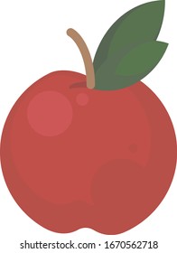 Red apple flat, illustration, vector on white background.