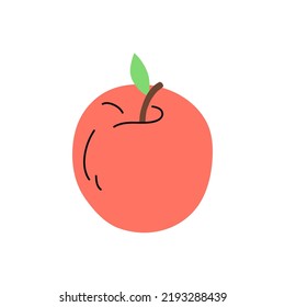 Red Apple. Flat vector illustration isolated on white background