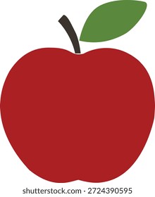 Ilustración vectorial plana de manzana roja
