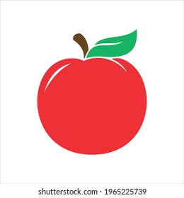 Red Apple fruit Design.  Flat style, Vector Illustration.