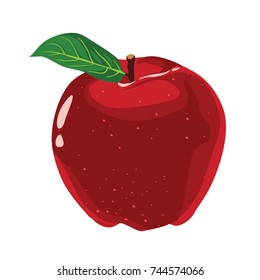 Red Apple Fruit Fresh Realistic Vector