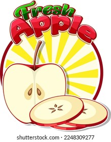 Red apple fruit icon cartoon illustration