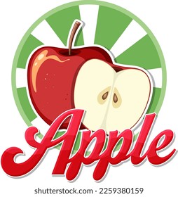 Icono de manzana roja ilustración de caricatura
