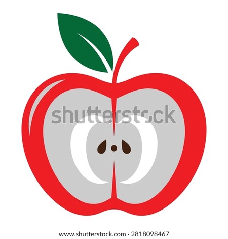 Red Apple Fruit Icon for Healthy Eating and Nutrition Concept