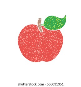 Red apple fruit icon isolated.