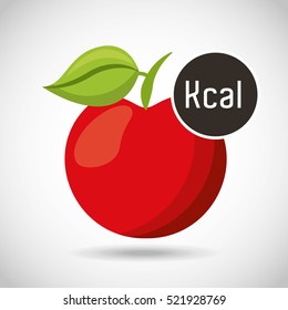 red apple fruit icon over white background. healthy food design. vector illustration