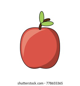 red apple fruit icon over white background vector illustration
