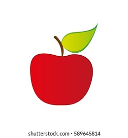 red apple fruit icon stock, vector illustration desing