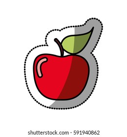 red apple fruit icon stock, vector illustration desing