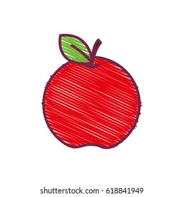red apple fruit icon stock