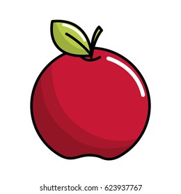 red apple fruit icon stock