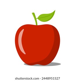 Rotes Apfelfrucht-Symbol mit durchsichtiger Hintergrund-Vektorillustration