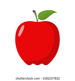 Red Apple Fruit Icon Vector