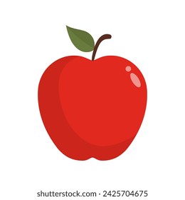 Red apple fruit icon vector in flat style. Healthy food sign symbol