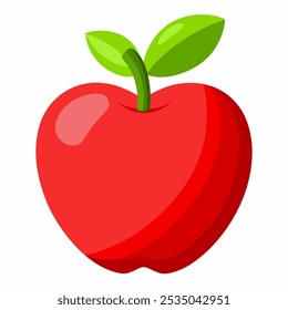 Red apple fruit icon vector in flat style. very Healthy food sign symbol