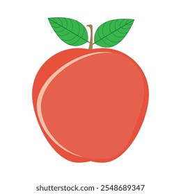 Ilustração de fruta de maçã vermelha no fundo branco. Ilustração vetorial.