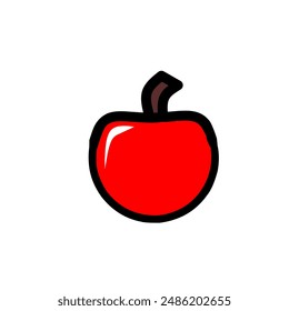 Red Apple fruit isolated on white background, vector illustration