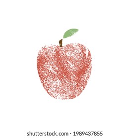 Red apple fruit , with leaf, vector illustration