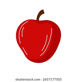 Red apple fruit logo in flat style isolated on a white background.