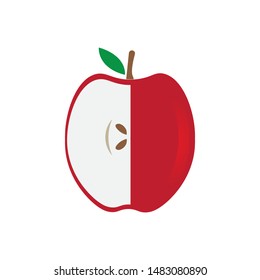 red apple fruit logo vector