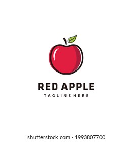 Red apple fruit minimalist logo design inspiration	