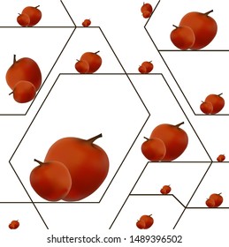 red apple fruit patterns in vectors