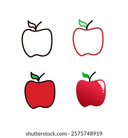 red apple fruit set design