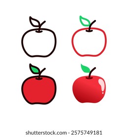 red apple fruit set design